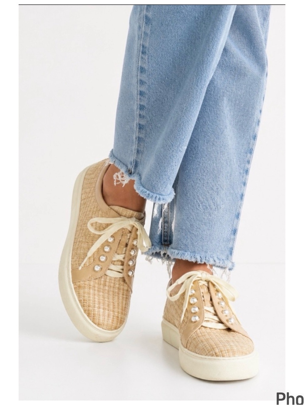 Alex Marie Pearly Lace-Up Sneakers 5